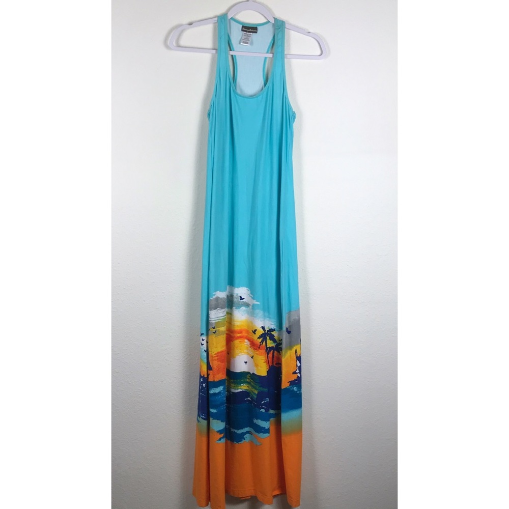 Tommy Bahama razor back maxi dress blue sunset S/P